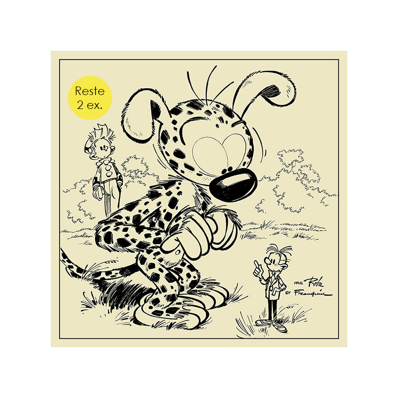 LPL-04NC Enamel Sign "Spirou et les petits formats" Black and Champagne