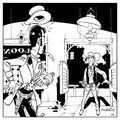 Plaque Émaillée Lucky Luke contre Pat Poker par Morris – Version Noir et Blanc | Édition Limitée 33 ex.