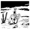 Lucky Luke Enamel Sign by Achdé – Black & White Version | Limited Edition of 25